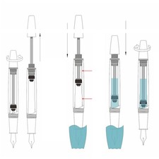 Large Capacity Fountain Pen Transparent Business Writing Pen Office School 