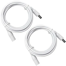 2 Pack 6ft 2M DC Power Extension Cable, 2PCS DC 12V Power Adapter Extension C...
