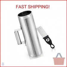 Foraineam Stainless Steel Guiro with Scraper, 12" x 4" Professional Latin Hand P