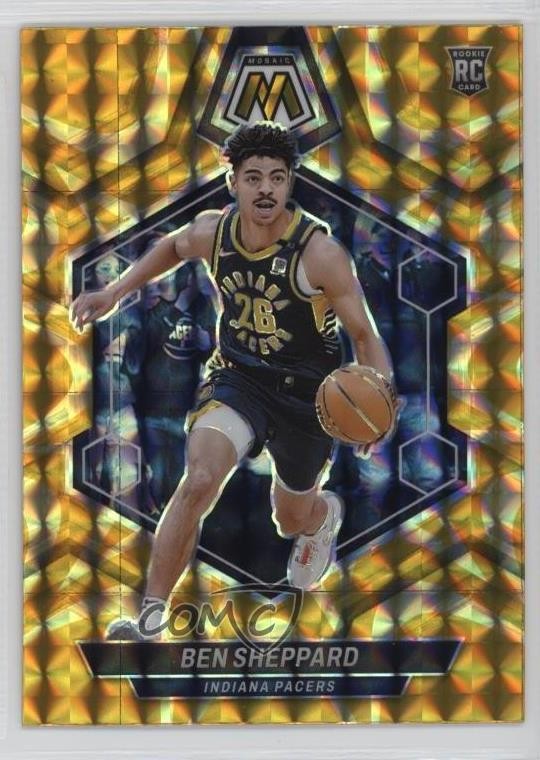 2023-24 Panini Mosaic Rookies Reactive Yellow Prizm Ben Sheppard #244 16qd