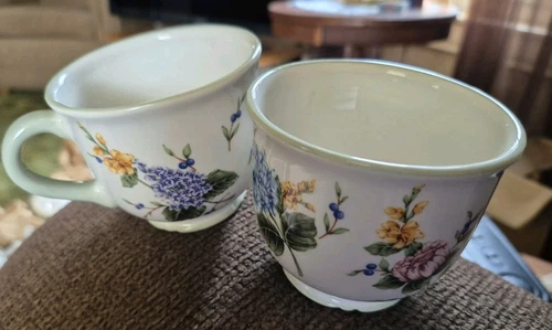 2 Princess House Exclusive "Vintage Garden " Cups Only  Floral Flowered