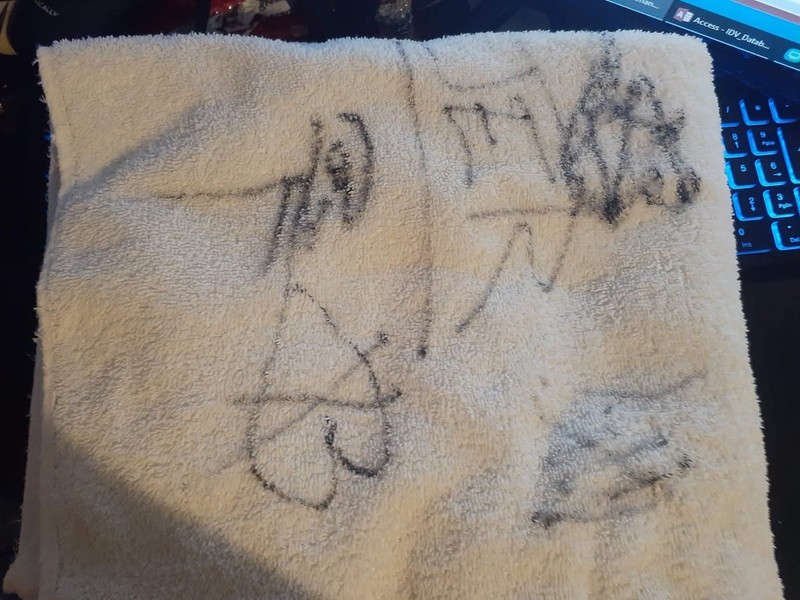 Blue October Signed Towel - 2007 Members - Towel Thrown From Stage