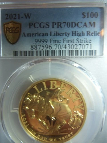 2021 W PR70DCAM American Liberty High Relief .9999 First Strike $100 OGP OCA