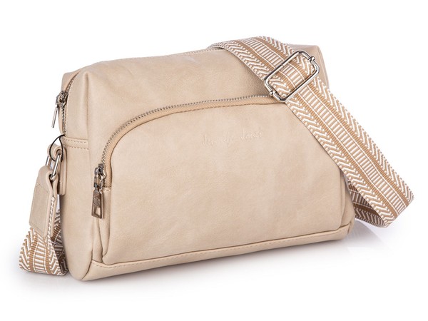 Jennifer Jones Damentasche UmhäNgetasche Schultertasche Beige Breiter Gurt-image