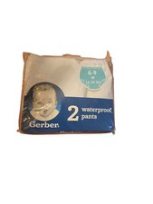 TWO GERBER 6-9 Month Baby Toddler Waterproof Vinyl Plastic Pants 16-20 lbs NIP