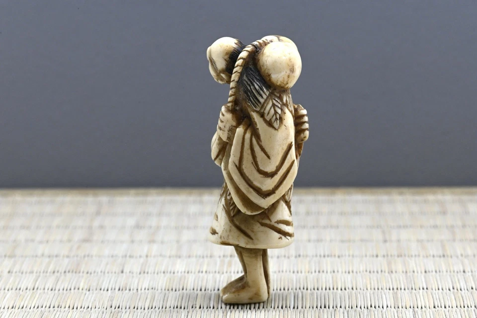 Antiguo japonés Netsuke Hyotan Sennin (calabaza inmortal) Edo 1603-1868 de Japón Foto 3 de 4