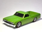 Custom Made Redline 💥Hot Wheels Chevy El Camino Lime Green Pearl Diecast 1:64