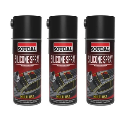 3x Soudal Silikonspray Schmierend Pflegend Metall Gummi Kunststoff 400ml Dose - Bild 1 von 4