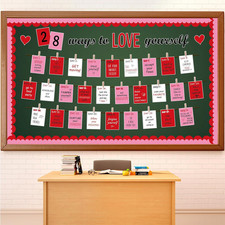 Valentine's Day Bulletin Board Set - Heart Cutouts for Classroom Decor