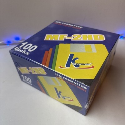 100 KHypermedia MF-2HD 3.5'' Color Diskettes Disks IBM Formatted Brand NEW Sealed