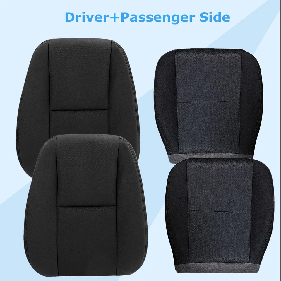 Cubierta de asiento de tela negra para conductor y pasajero para GMC Sierra Yukon 1500 2500 2007-2014 Foto 2 de 4