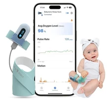 Babytone Baby Sleep Sock Monitor, Tracking Heart Rate Factory Sealed Reg  $120