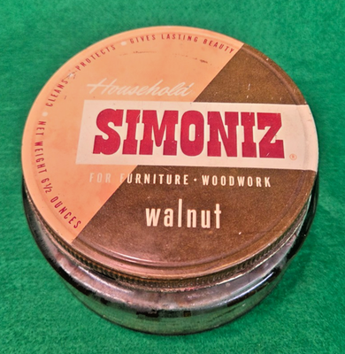 #ad Vintage Antique Simoniz 6.5oz Household Wax Glass Jar from 1950#x27;s $6.00