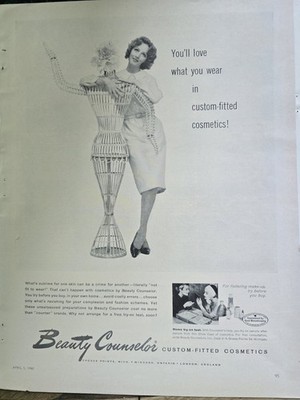  1960 Beauty Counselor custom fitted Cosmetics love what you wear  ad