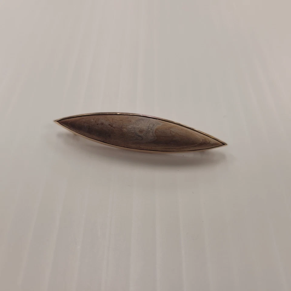 Unique Vintage 14k & 10k Gold Wood Brooch Pin READ DESCRIPTION  - Image 2 of 4
