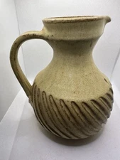 Vintage The Friars Aylesford Studio Pottery Large Brown Jug Pitcher Vase 8"
