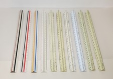 Lot of 10 Triangular Engineer Architect Scales Rulers  Pickett Alvin Staedtler 