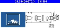 ATE 24.5140-0670.3 Bremsschlauch Vorderachse Vorne FüR Audi