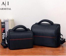 Borsa A Tracolla Per Fotocamera In Nylon Nero - Custodia Protettiva Con Cerniera Per DSLR Nikon Canon Sony