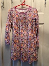 HANNA ANDERSSON GIRLS FLORAL PRINT MULTICOLORED LS COTTON DRESS SZ 110 US SZ 5 