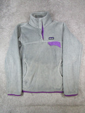 Patagonia Re-Tool Snap-T Sweater Womens Medium Gray Purple Polartec Hiking