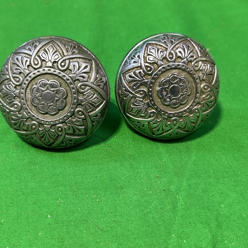 Original Victorian 2 Matching Solid Nickel Plated Brass / Bronze Door