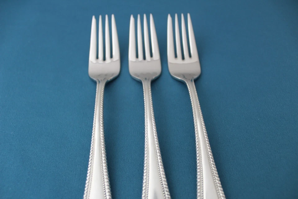 3 tenedores de ensalada Wallace WICKHAM brillante media cuenta 18/8 acero inoxidable Japón 7 1/8" Foto 3 de 4