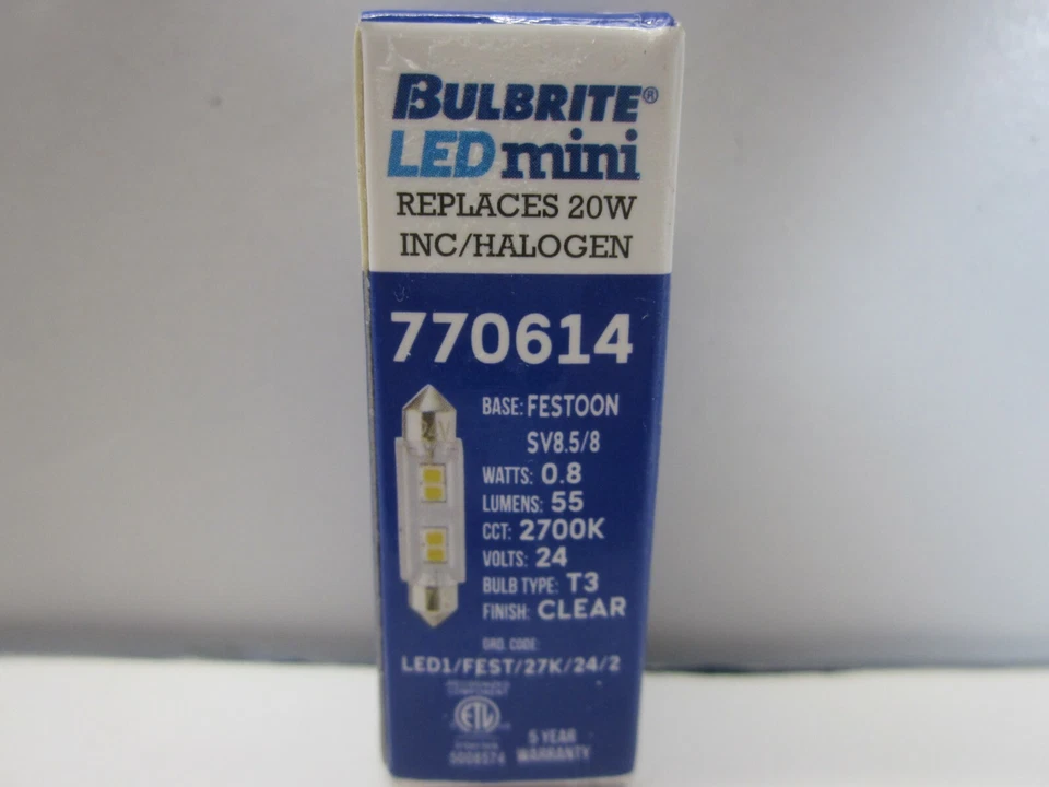 Bulbrite 770614, LED1-FEST-27K-24-2 (Brand New) - Image 3 of 4