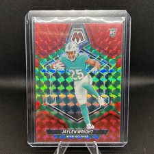 2024 Panini Mosaic #383 Jaylen Wright (RC) Red & Green Choice Mosaic Prizm