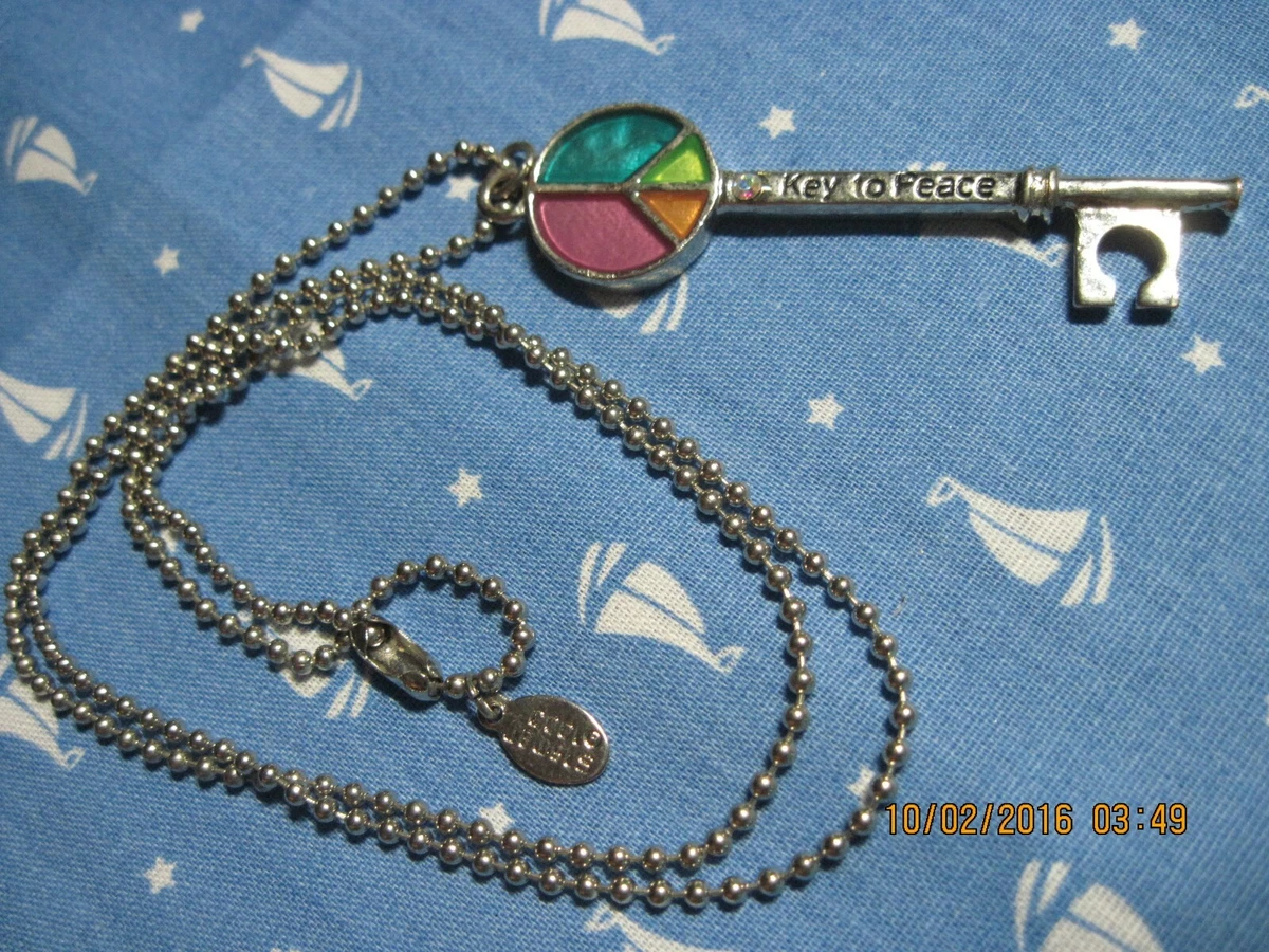 AWESOME COOL JEWELS KEY TO PEACE SAVE THE PLANET KEY NECKLACE