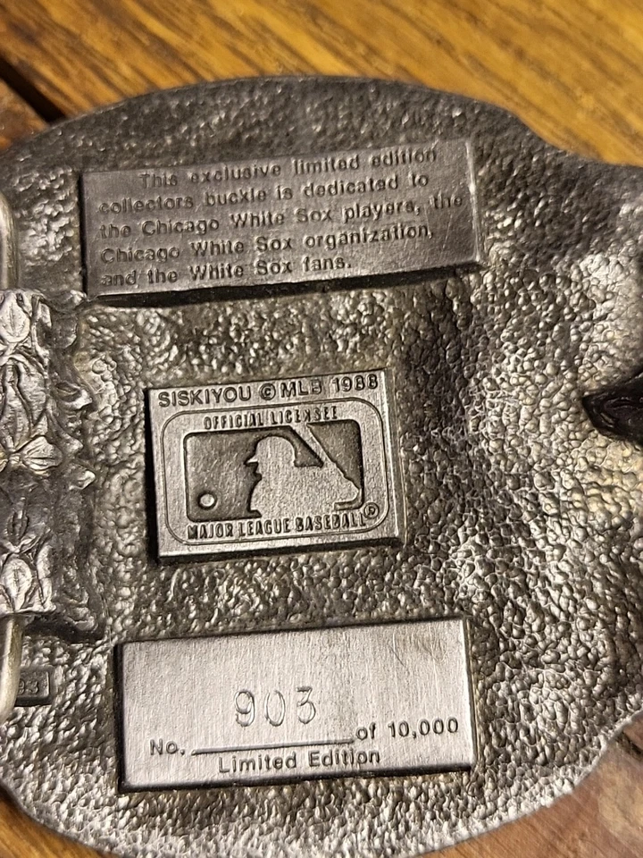 1988 Chicago White Sox Metal Belt Buckle - VTG Siskiyou  - Image 4 of 4