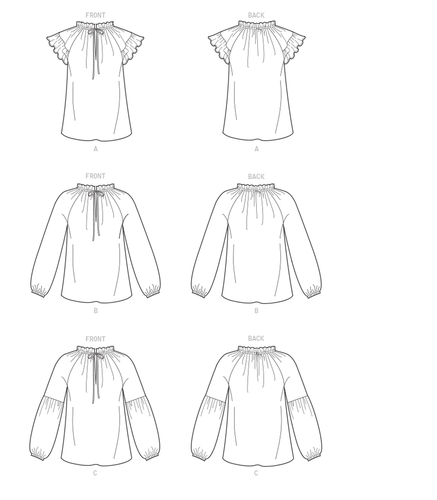 McCall's Misses & Plus Easy Peasant Tops Tunic Blouse Pattern M8042/R10441 Uncut - Picture 9 of 9
