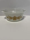 Vintage Pyrex Butterfly Gold #472 1 1/2 Pint Casserole Dish With Lid #470-C