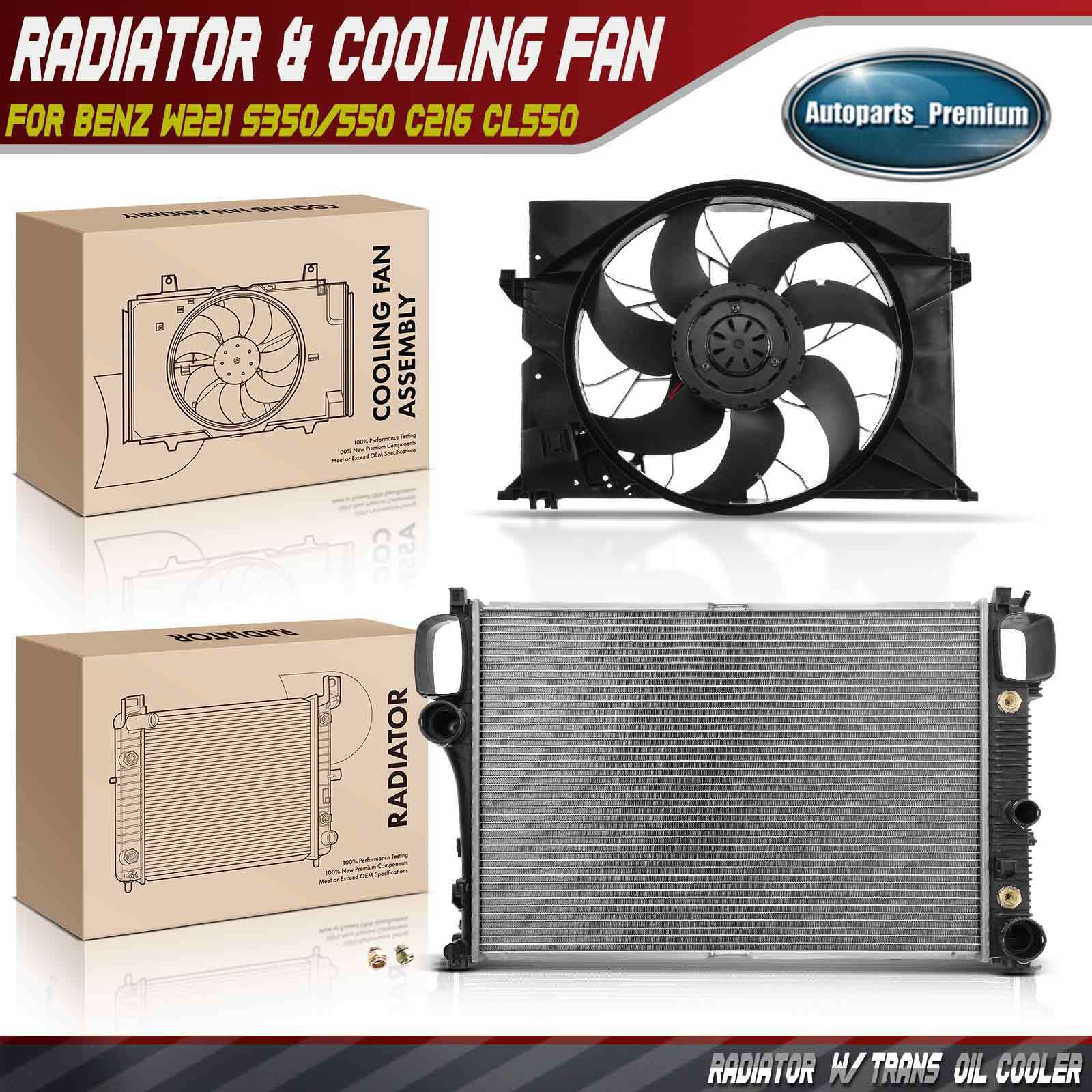 Radiator & Cooling Fan Assembly Kit for Mercedes-Benz W221 S350/550 ...