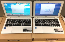 Lot of 2 Acer Chromebook CB3 11.6"/Intel N2840/2GB/16GB eMMC/White Bad Battery 