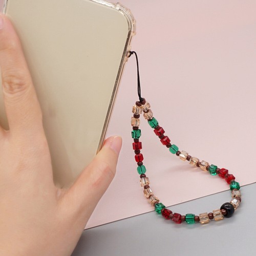Crystal Beaded Mobile Phone Rope Wrist Chain for Charm Wristlet Strap - Photo 8 sur 12