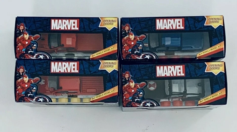 Lote de 4 kits de construcción de camiones Marvel 4x4 Rebels Model Kit 4,5" 2020 conjunto de 4 nuevos Foto 3 de 4