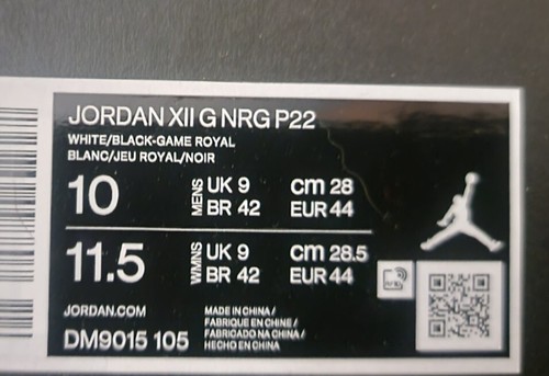 Nike Air Jordan 12 Retro Low Golf NRG P22 Laser White/Royal Size 10 DM9015 105 - Picture 7 of 7