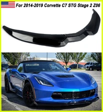 For 2014-19 Corvette C7 STG Stage 2 Z06 Gloss Black Front Spoiler Splitter Lip