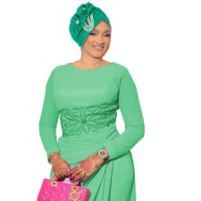 Muslim Women Indian Pleated Flower Beads Turban Cap African Head Wrap Party Hat