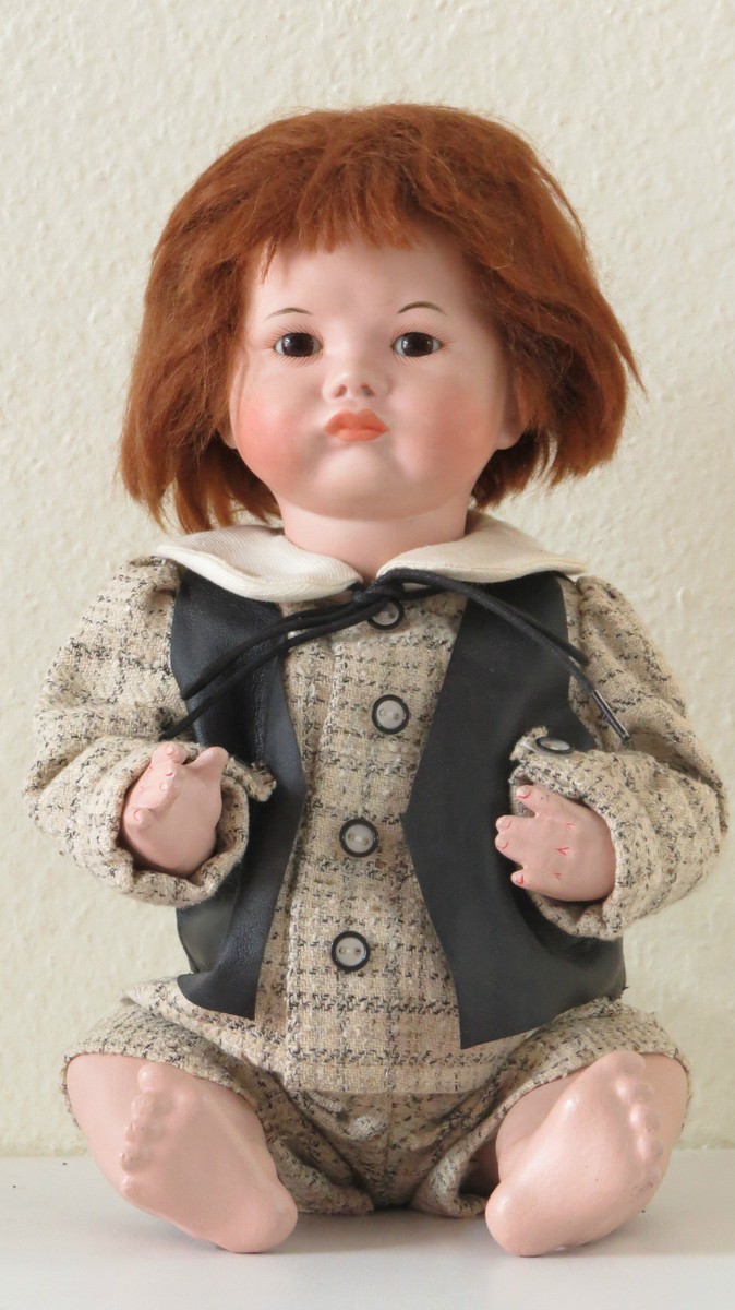 Poupée Ancienne Reproduction SFBJ 238 - 46 Cm - Tête Biscuit Porcelaine, Corps Bois
