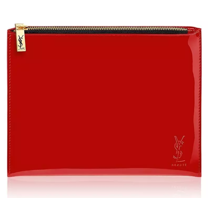 Trænge ind Ære Institut Yves Saint Laurent red Bag Beaute YSL Makeup Pouch case clutch envelope  patent | eBay