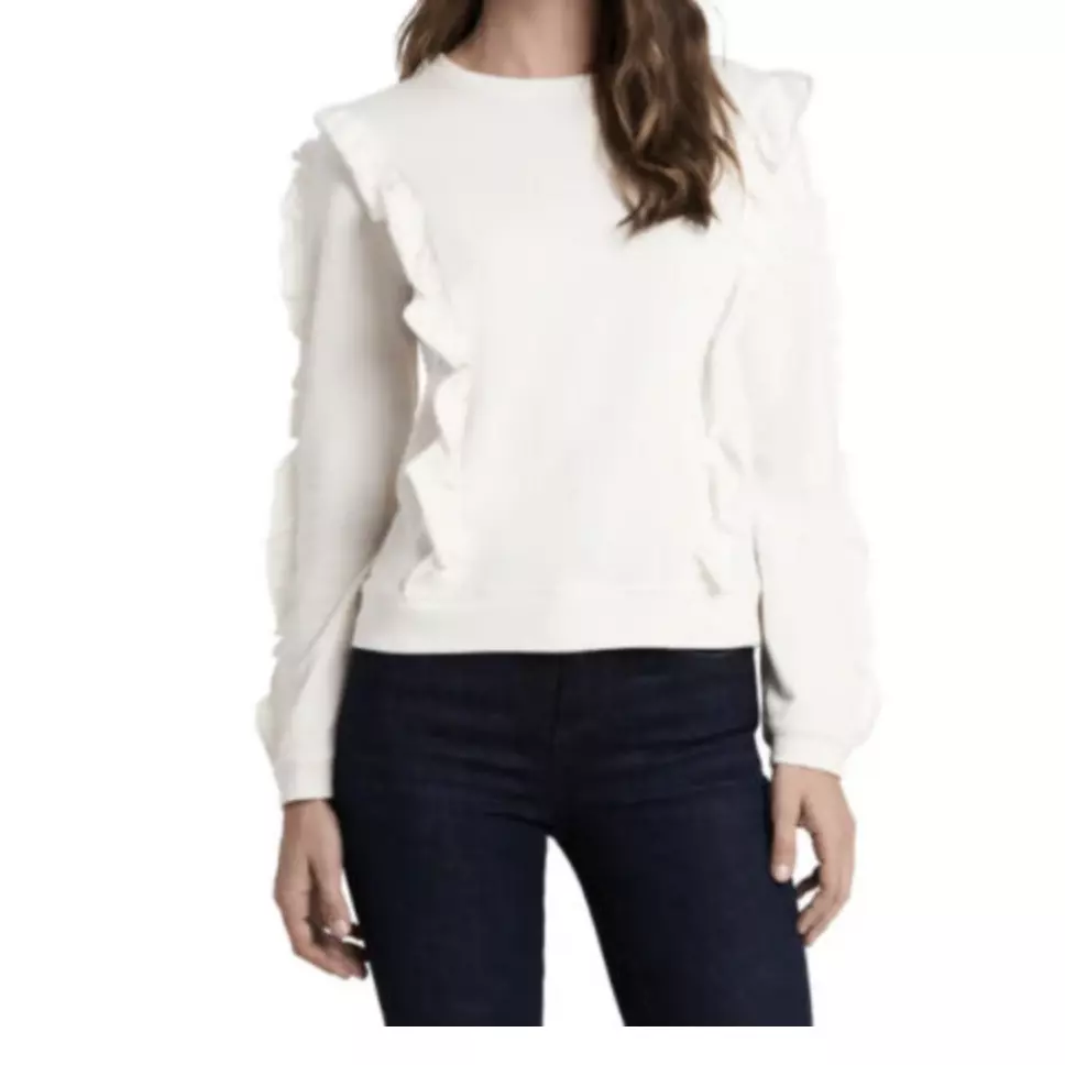 NWt 1. State Ruffle Sweatshirt Size XL Soft Ecru eBay