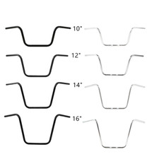 Chrome/Black 10/12/14/16 Rise Ape Hanger 1 Ha...