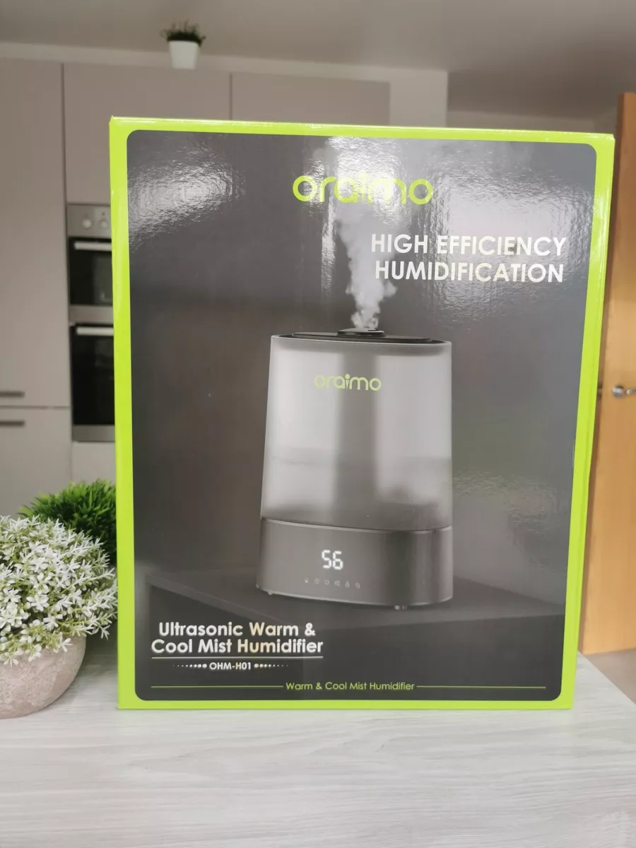 Oraimo Humidifiers for Bedroom Large Room Top Fill Cool and Warm Mist BLACK