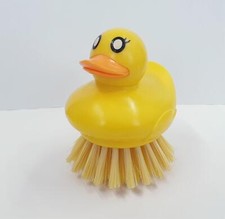 Rubber Duck Brush Handheld Bathtime Bristle Ducky Assorted Colours 8cm