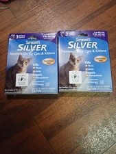 New (2) Sergeant's Silver Squeeze on for Cats and Kittens, 6 Lbs. 