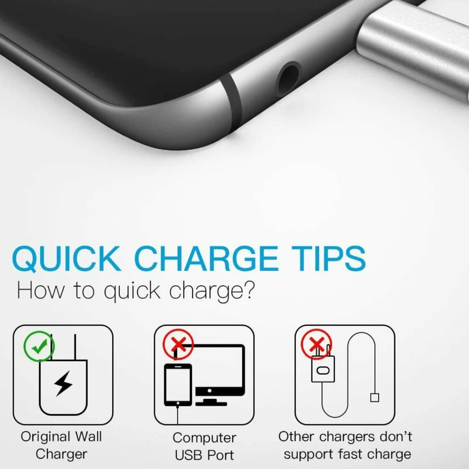 🔥NEW 10FT Metal Tip Micro USB Cable 2.0 Data Sync Fast Charger Samsung Android - Image 4 of 4