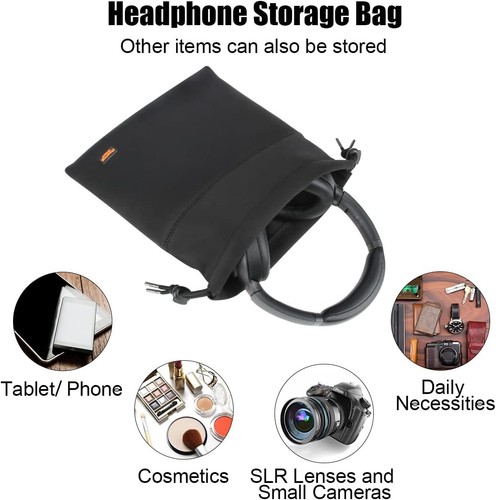 Versatile Soft Travel Pouch for Headphones - Durable Fabric & Protective Design - Picture 4 of 8