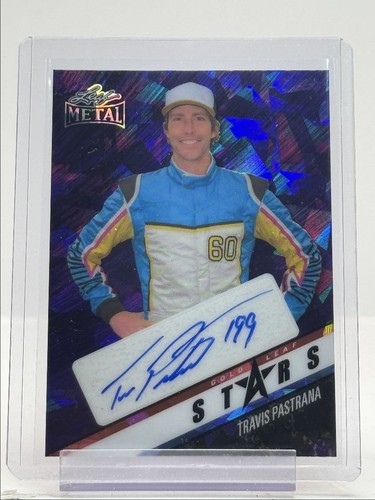 TRAVIS PASTRANA 2024 LEAF METAL GOLD STAR PURPLE CRYSTAL AUTO /7 Q3562 - Picture 1 of 1
